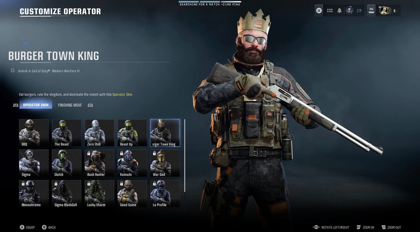 IT’S BACK: FULL Burger King X Call of Duty Warzone Skin Bundle