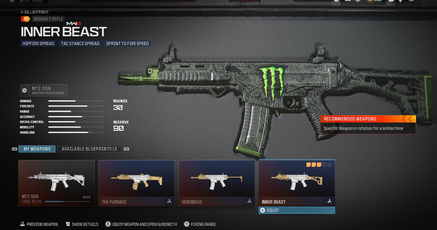 ALL MW3 x Monster Energy Rewards Pack