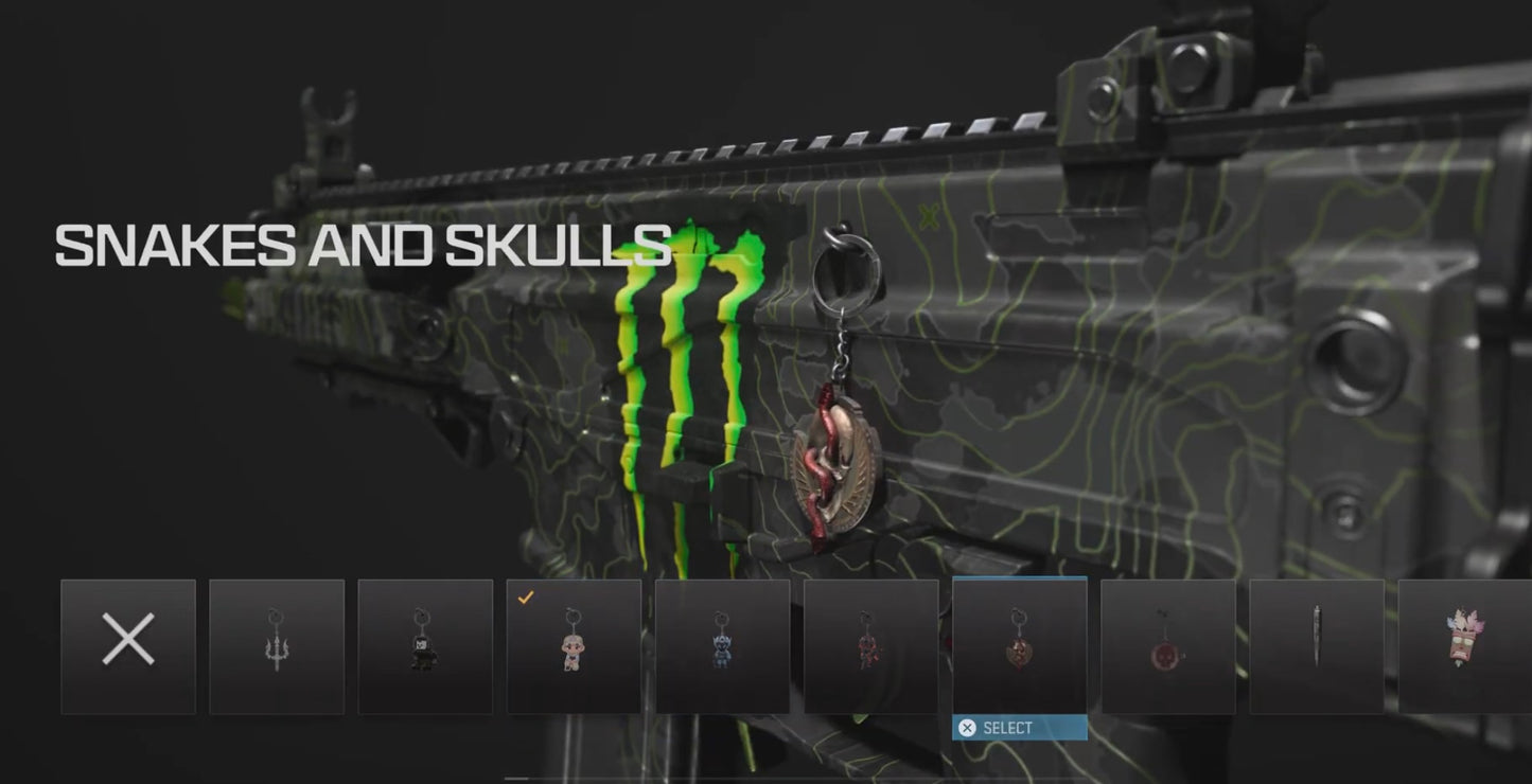 RARE: Snakes and Skulls Weapon Charm